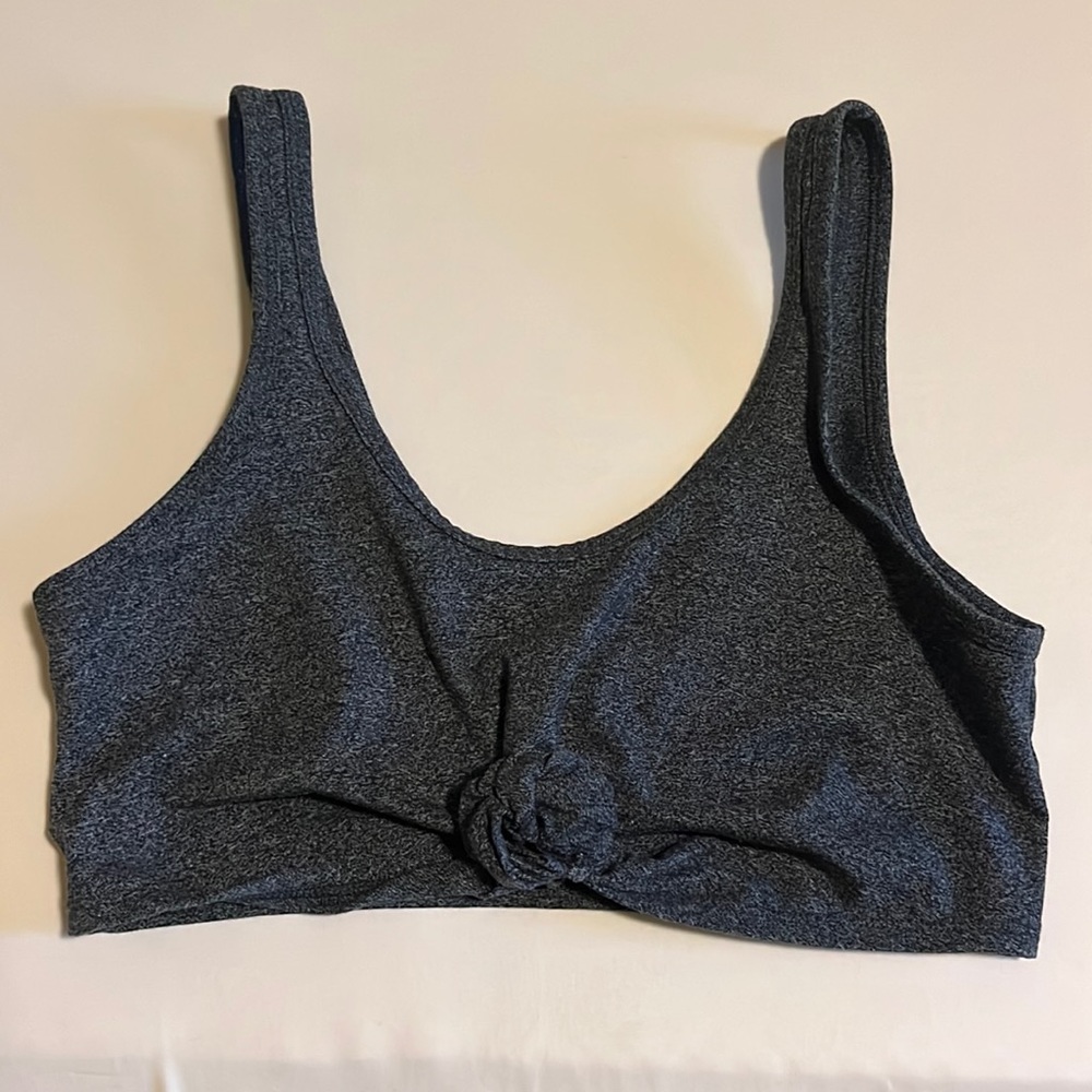 Victoria’s Secret Sport grey front knot tie crop top